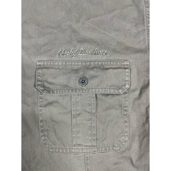 Harley Davidson Button Down Shirt Mens Large Embroidered Bald Eagle Pockets - Picture 3 of 15